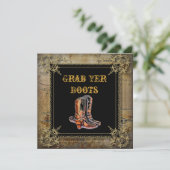 Invitation mariage bottes de cowboy western (Debout devant)