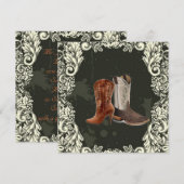 Invitation mariage bottes de cowboy western bottes de mariée (Devant / Derrière)