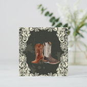 Invitation mariage bottes de cowboy western bottes de mariée (Debout devant)