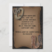 Invitation mariage bottes western cowboy (Dos)