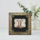 Invitation mariage bottines de cowboy western (Debout devant)