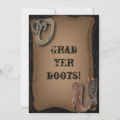 Invitation mariage bottines de cowboy western (Devant)