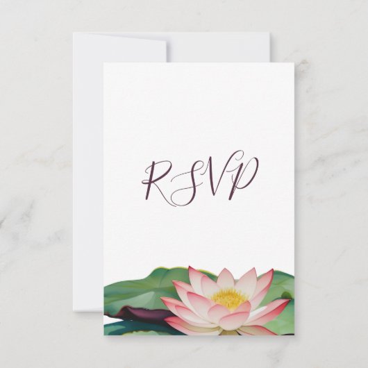 Invitation Mariage bouddhiste Lotus RSVP (Dos)