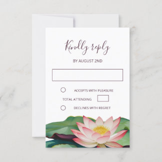 Invitation Mariage bouddhiste Lotus RSVP