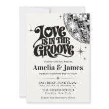 Mariage boule disco Groovy 70s noir et blanc