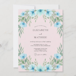 Invitation Mariage Bouquet Céleste de Style Pictural