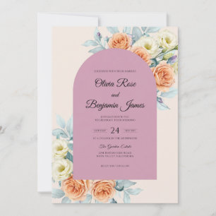 Invitation Mariage Bouquet d'Abricot aux Orchidées