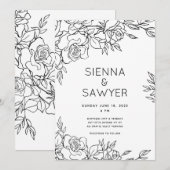 Invitation Mariage Bouquet de Roses (Devant / Derrière)