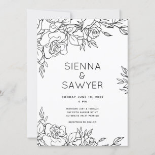 Invitation Mariage Bouquet de Roses