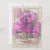 Invitation Mariage Bouquet Tulipes Roses Aquarelles (Devant)