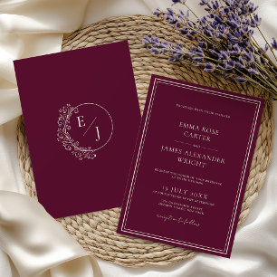 Invitation Mariage Bourgeois Luxueux Bourgogne
