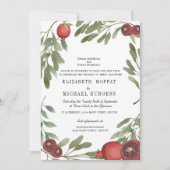 Invitation Mariage Bourgogne Botanique Marbre Boho Vert (Devant)