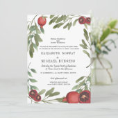Invitation Mariage Bourgogne Botanique Marbre Boho Vert (Debout devant)