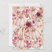 Invitation Mariage Bourgogne rose Citrouille d'automne Floral (Dos)