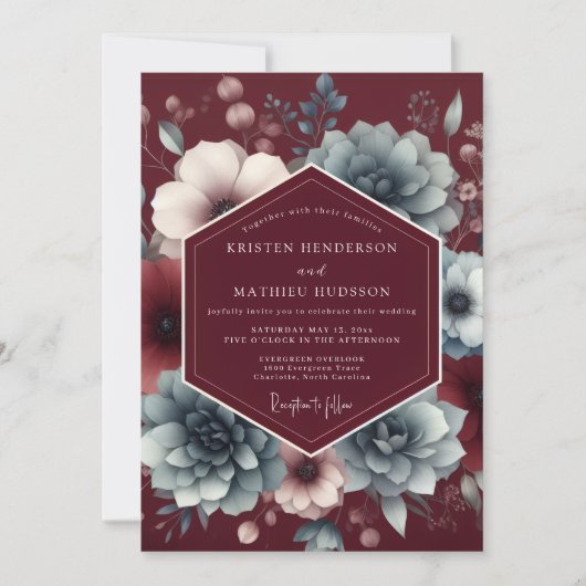 Invitation Mariage Bourguignon Ardoise Humeur (Devant)