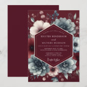 Invitation Mariage Bourguignon Ardoise Humeur (Devant / Derrière)