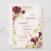Invitation Mariage Bourguignon Cosmos Callas (Devant)