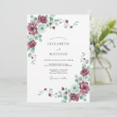 Invitation Mariage Bourguignon Vert Étreinte (Debout devant)