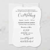 Invitation Mariage, Bow/Ruban noir, Bordure de dentelle (Faux (Dos)