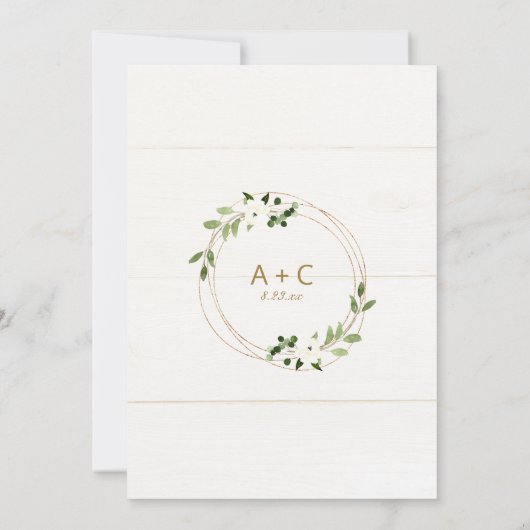 Invitation Mariage branché Inviter Géométrie Verdure Faux Foi (Dos)