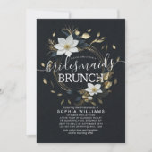 Invitation Mariage Bridesmaid Brunch Floral or blanc (Devant)