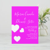 Invitation Mariage brillant de script de lettrage du coeur fl (Debout devant)