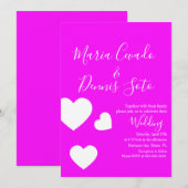 Invitation Mariage brillant de script de lettrage du coeur fl (Devant / Derrière)