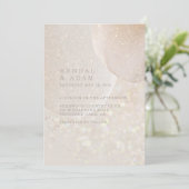Invitation Mariage brillant rose pâle rose rose pâle cristal (Debout devant)
