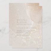 Invitation Mariage brillant rose pâle rose rose pâle cristal (Devant / Derrière)