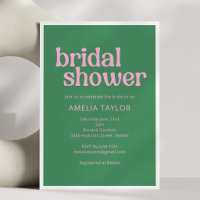 Mariage brillant vert rose rétro en caractères gra