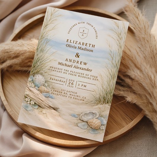 Invitation Mariage Brise Océanique Douce