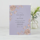 Invitation Mariage Bronze Feuille de Lilas (Debout devant)