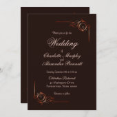 Invitation Mariage Brown au chocolat simple (Devant / Derrière)