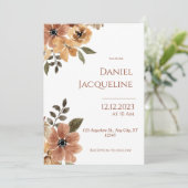 Invitation Mariage Brown beige rustique (Debout devant)