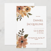 Invitation Mariage Brown beige rustique (Devant / Derrière)