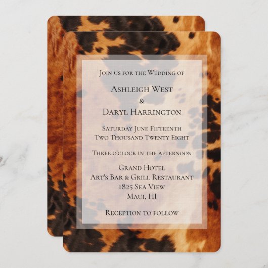 Invitation Mariage Brown Crème Sud-Ouest (Devant / Derrière)
