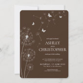 Invitation Mariage Brown de pissonnet en noyer simple (Devant)