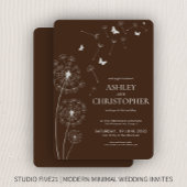 Invitation Mariage Brown de pissonnet en noyer simple