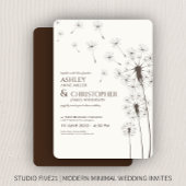 Invitation Mariage Brown de pissonnet en noyer simple