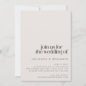 Invitation Mariage Brown élégant du milieu du siècle rose (Devant)