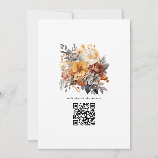 Invitation Mariage Brown et gris (Dos)