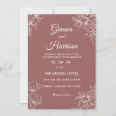 Invitation Mariage Brown fleur sauvage (Devant)