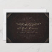 Invitation Mariage Brown Gothique Avec INFO RÉCEPTION (Dos)