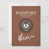 Invitation Mariage Brown Mexique Passport (Dos)