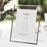 Invitation Mariage Brown minimaliste Tableau 10 Tableau de si<br><div class="desc">Cette carte minimaliste de table mariage marron de 10 places est parfaite pour un mariage rustique. Le design comporte une belle police dans un arrière - plan marron pour embellir votre événement. La carte imprime recto verso (recto verso).</div>