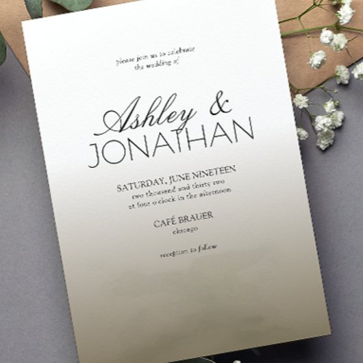 Invitation Mariage Brown moderne Gras & Minimaliste
