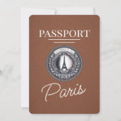 Invitation Mariage Brown Paris Passport (Dos)