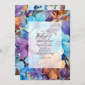 Invitation Mariage Brown périphérique, turquoise et rougeâtre (Devant / Derrière)