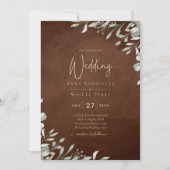 Invitation Mariage Brown vert automne hiver (Devant)