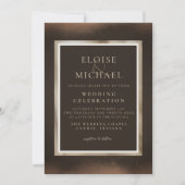 Invitation Mariage Brun Cuivre Rustique (Devant)